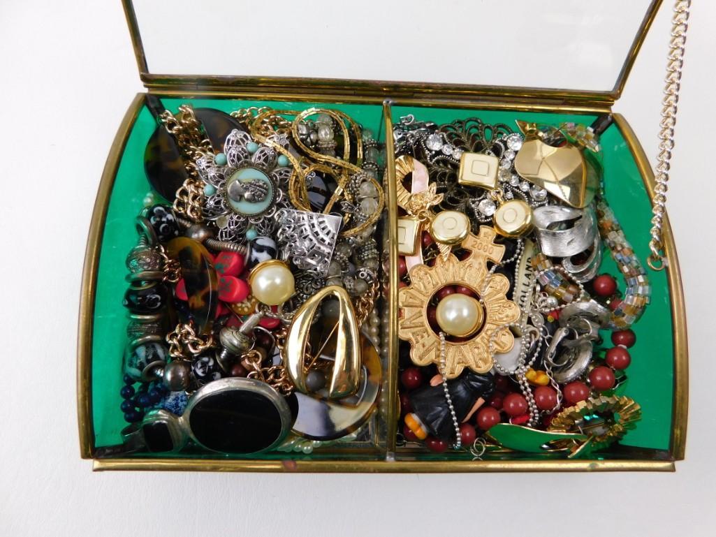 Jewelry Box Filled with Costume Jewelry: Jewelry Box Filled with Costume Jewelry
