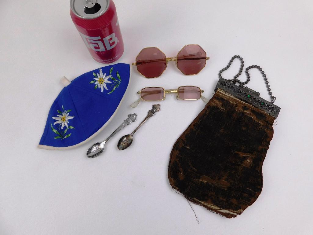 Vintage Lot - Eye Glasses, Spoons, Purse, etc. (1 of 4)