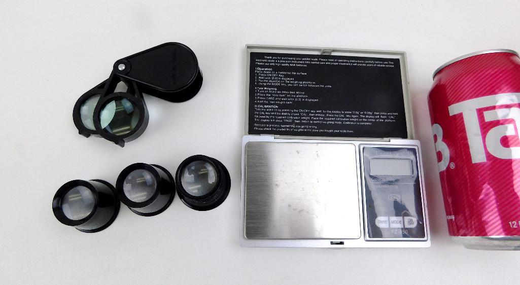 Three Loupes, Pocket Magnifier, Digital Scale (1 of 7)