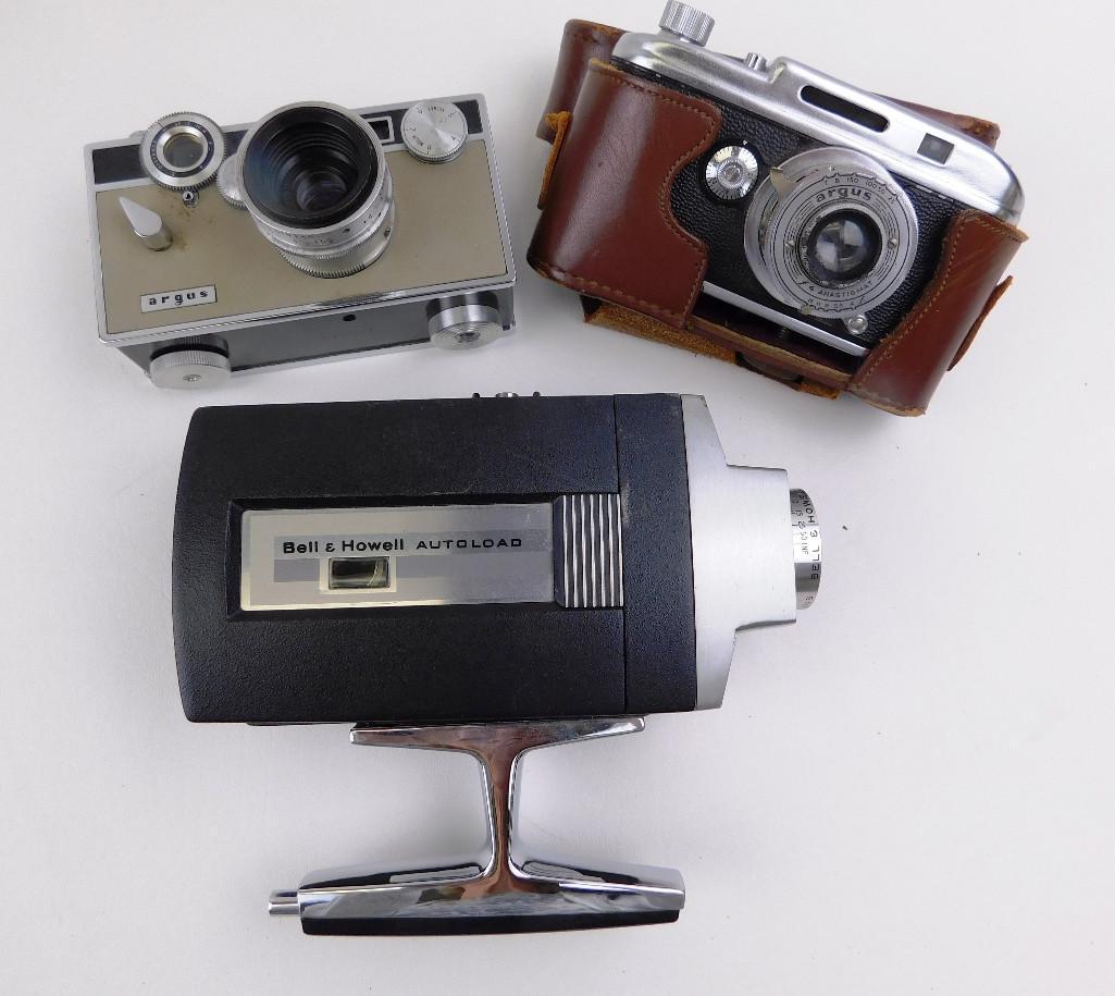 Two Argus Rangefinder Cameras & Bell & Howell Movie (1 of 4)