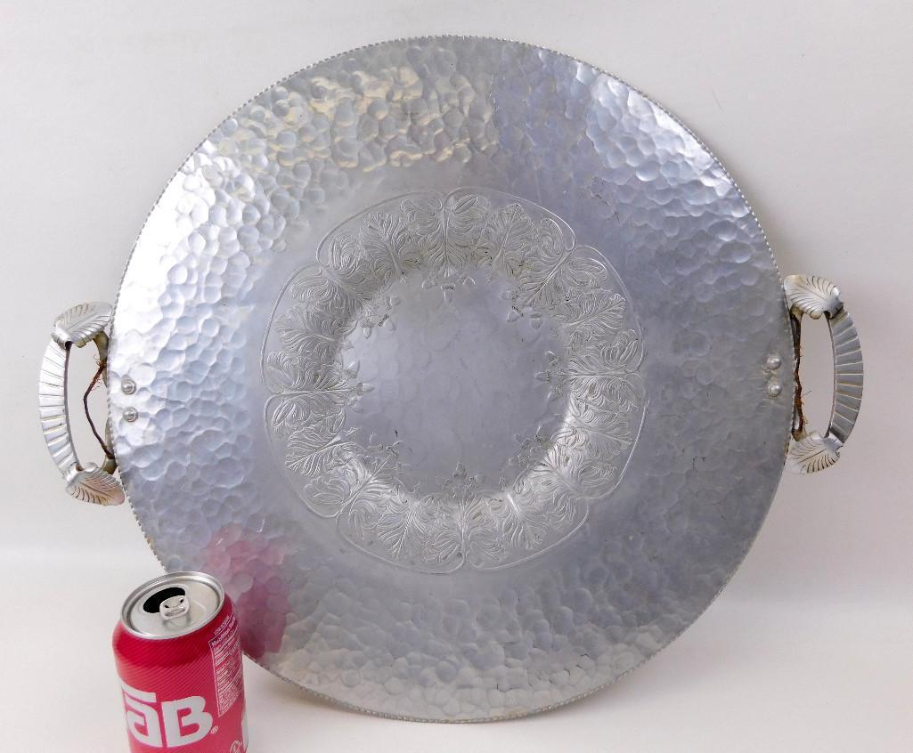 Continental Hand Wrought Aluminum Tray: Continental Hand Wrought Aluminum Tray