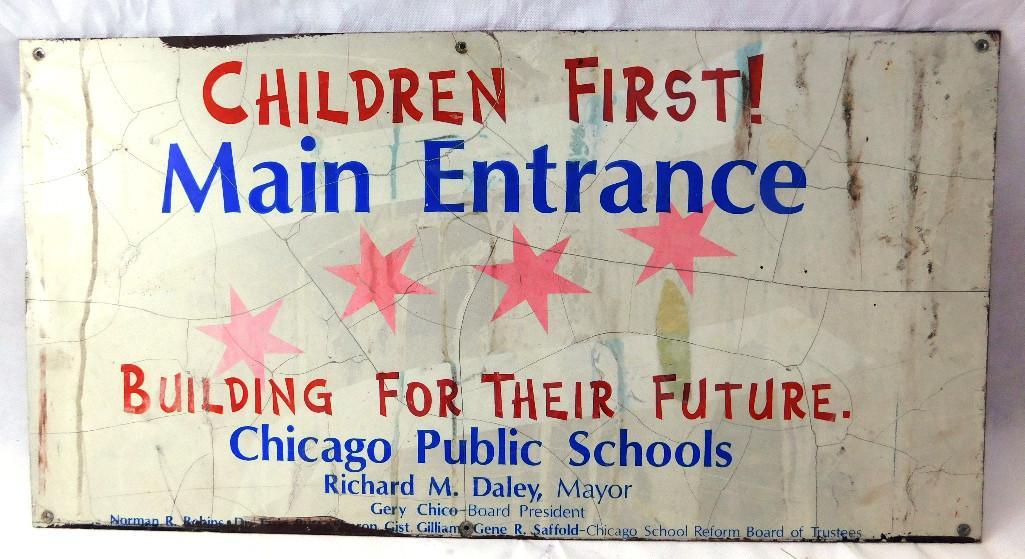 Vintage Chicago Public Schools Entrance Sign (1 of 3)