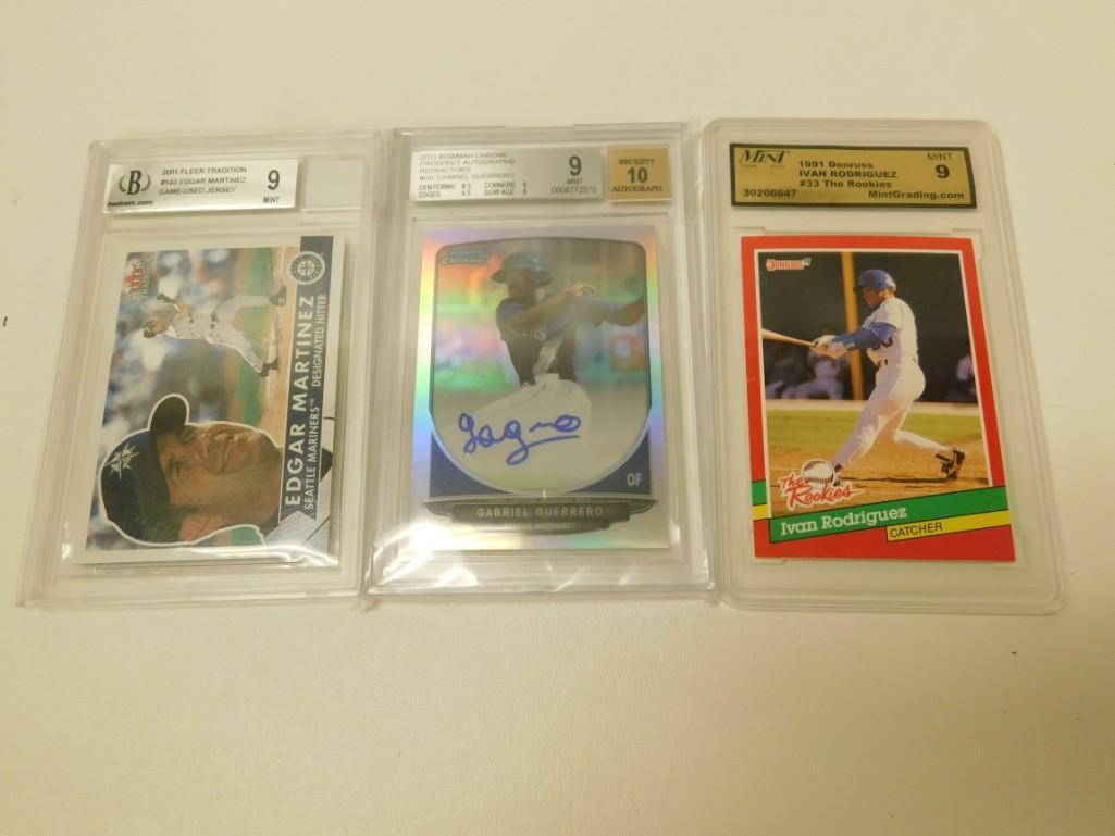Lot of 3 Graded Baseball Cards Edgar Martinez, (1 of 2)