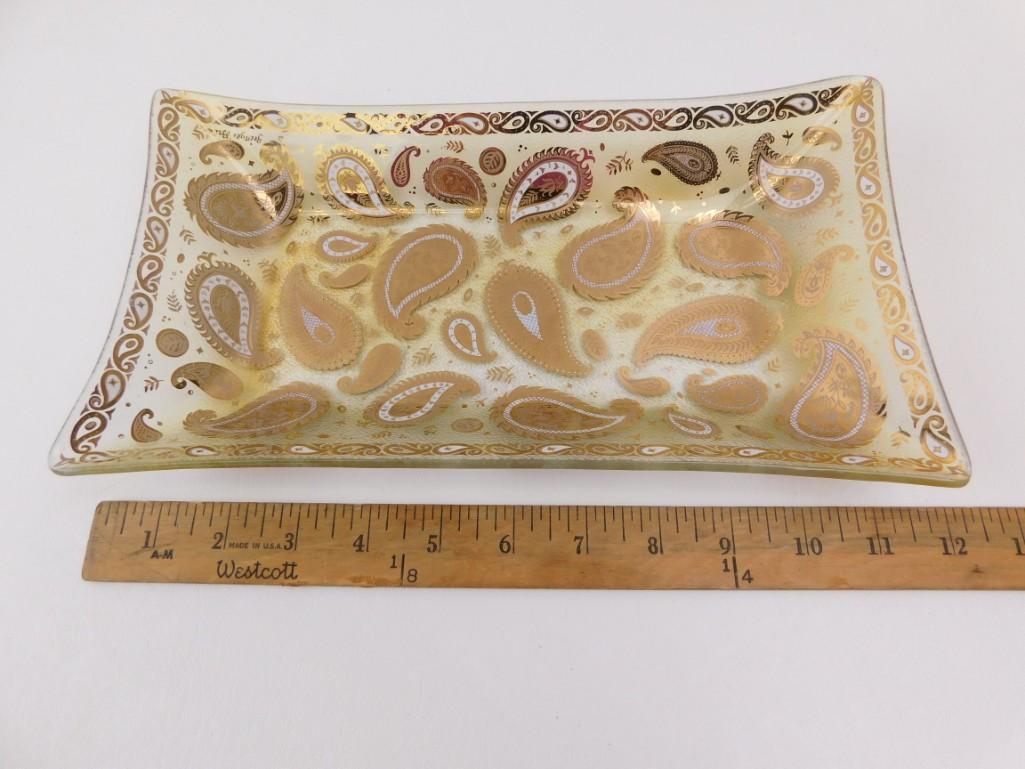 Georges Briard Glass Tray with Gold Gilt Mid Century (1 of 3)