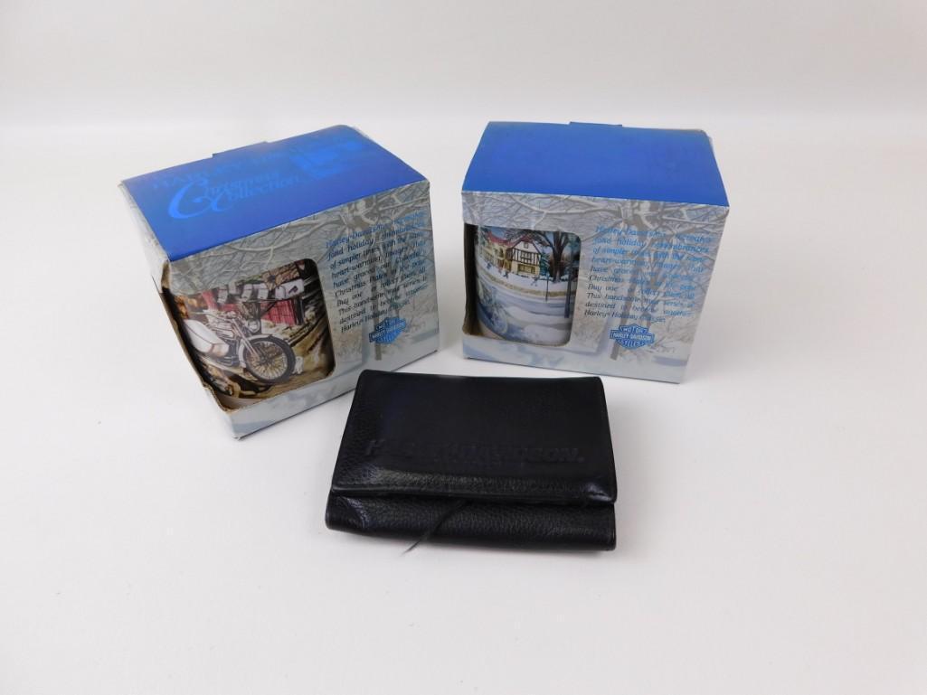 Harley Davidson Mugs and a Leather Wallet (1 of 2)