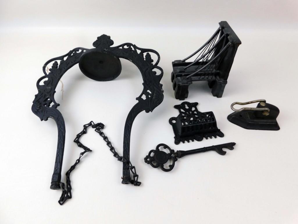Lot of Cast Metal Items incl Bookends , a Decorative (1 of 4)