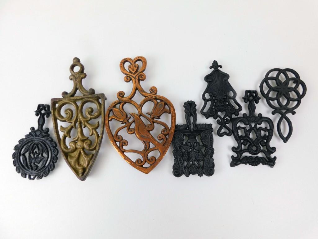 Lot of Vintage Metal Trivets: Lot of Vintage Metal Trivets