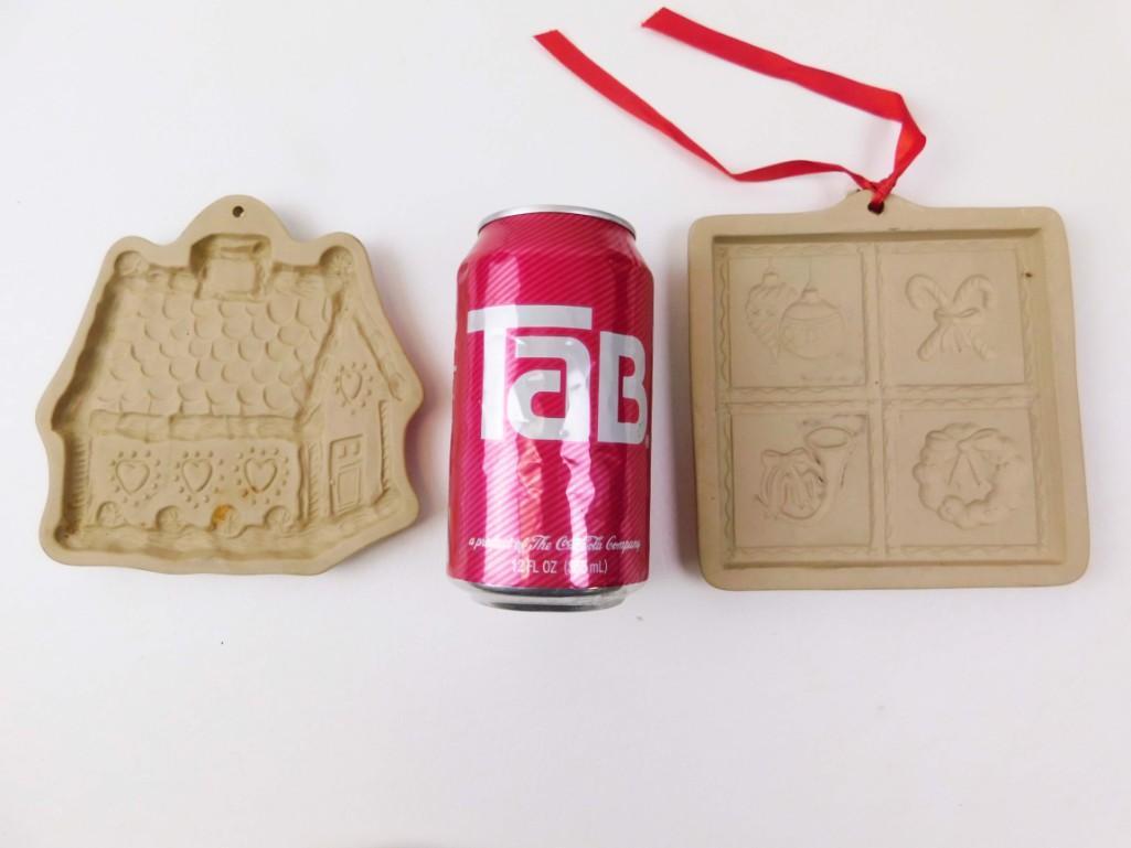 Brown Bag Cookie Art Molds Gingerbread House and: Lot of 2 Brown Bag Cookie Art Molds Gingerbread House and Christmas Designs