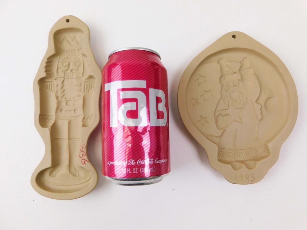 Lot of 2 Brown Bag Cookie Art Molds incl 1995 Santa and: Lot of 2 Brown Bag Cookie Art Molds incl 1995 Santa and a Nutcracker Soldier
