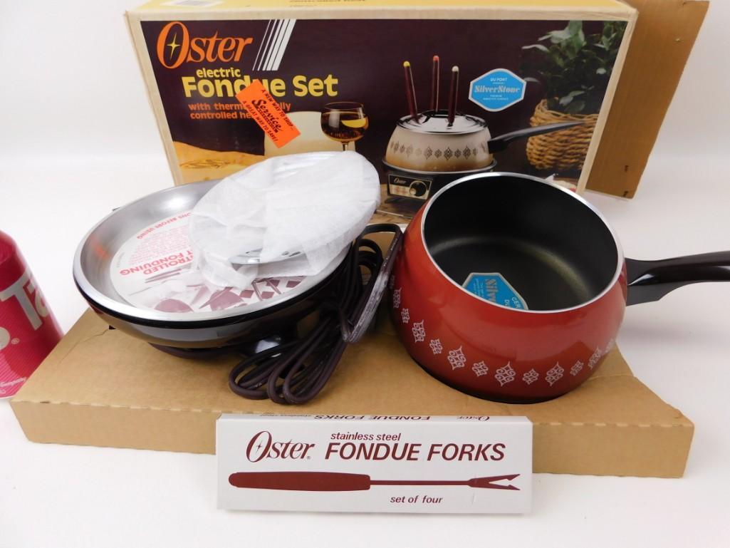 Vintage Oster Electric Fondue Set with Original Box: Vintage Oster Electric Fondue Set with original box. Appears to have never been used
