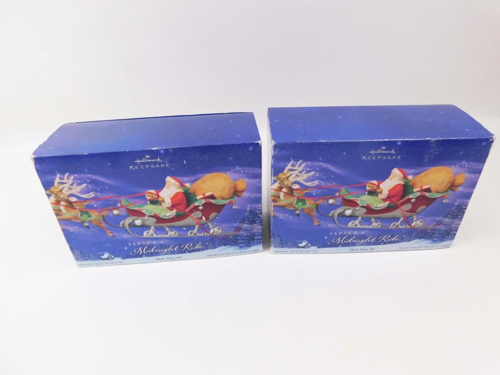 Lot of 2 Hallmark Keepsake Ornaments Santa's Midnight: Lot of 2 Hallmark Keepsake Ornaments in Original Boxes. Both are Santa's Midnight Ride