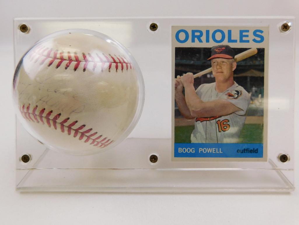 1964 Topps #89 Boog Powell Card & Signed Baseball: 1964 Topps #89 Boog Powell Card & Signed Baseball No Certificate of Authenticity