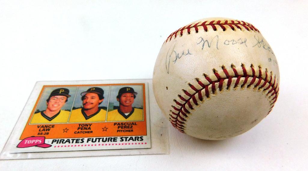 Pirates Future Stars Card & Ball Autographed by Moose: Pirates Future Stars Card & Ball Autographed by Moose Skowron No Certificate of Authenticity