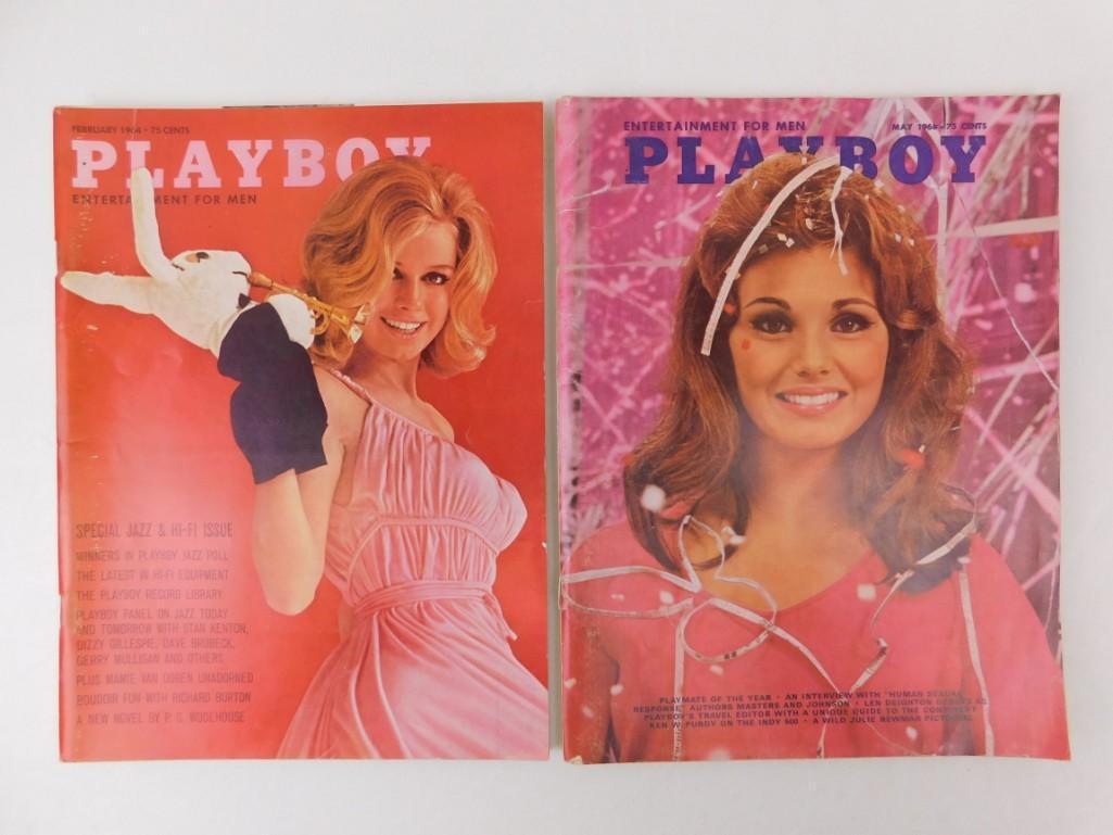 Lot of 2 Playboy Magazines February 1964 and May 1968: Lot of 2 Playboy Magazines February 1964 and May 1968