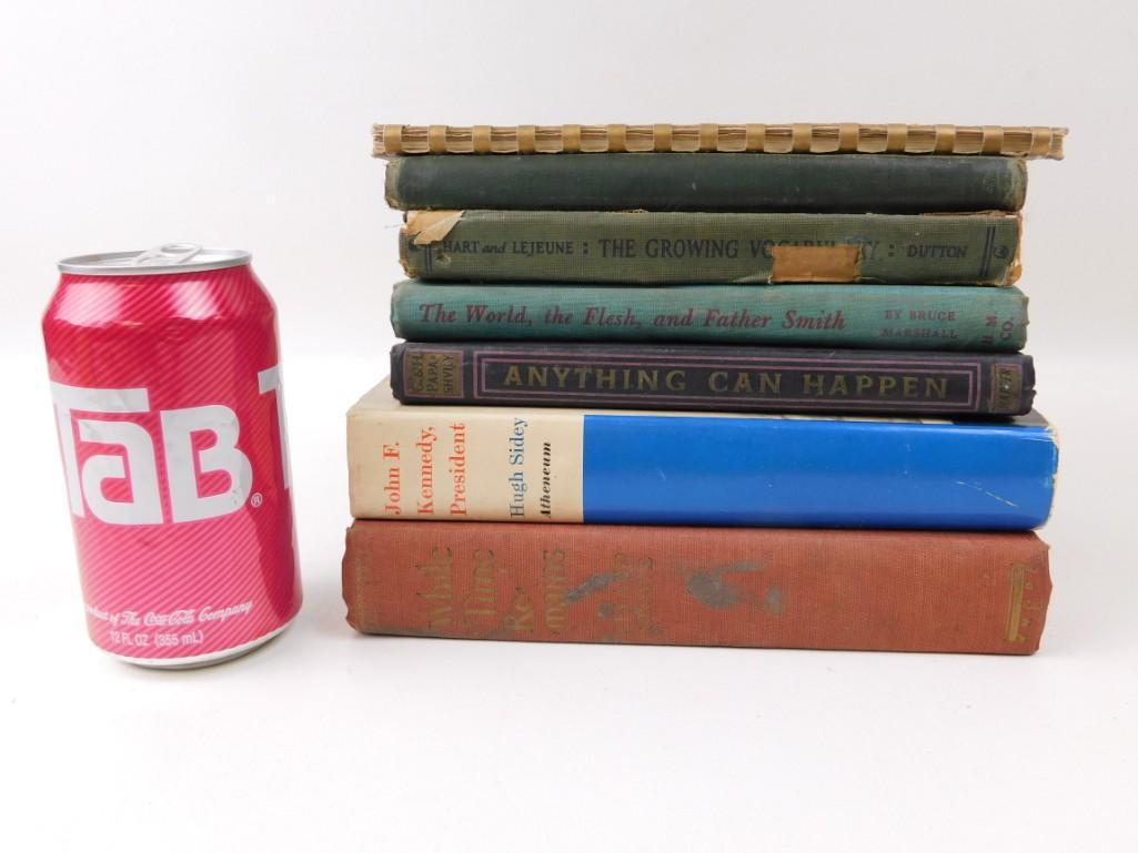 Lot of 7 Vintage Books Includes JFK: Lot of 7 Vintage Books Includes JFK The World, the Flesh and Father Smith, Anything Can Happen, John F. Kennedy President, While Time Remains, etc.