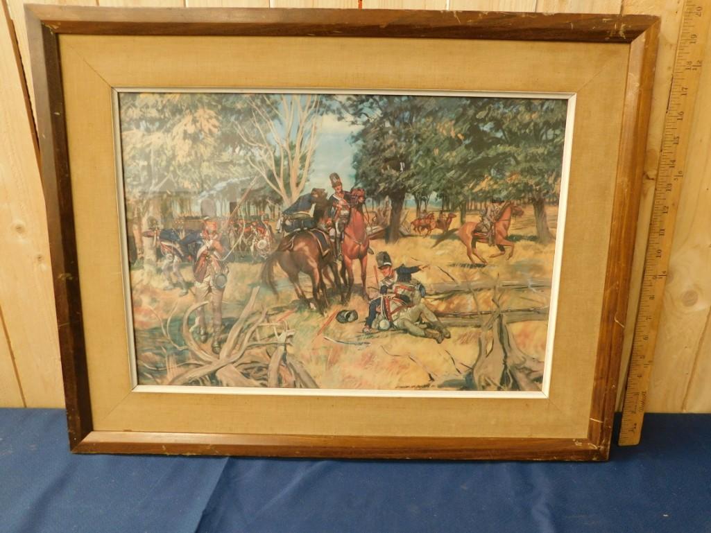 Framed Poster of the Civil War: Framed Poster of the Confederate Army