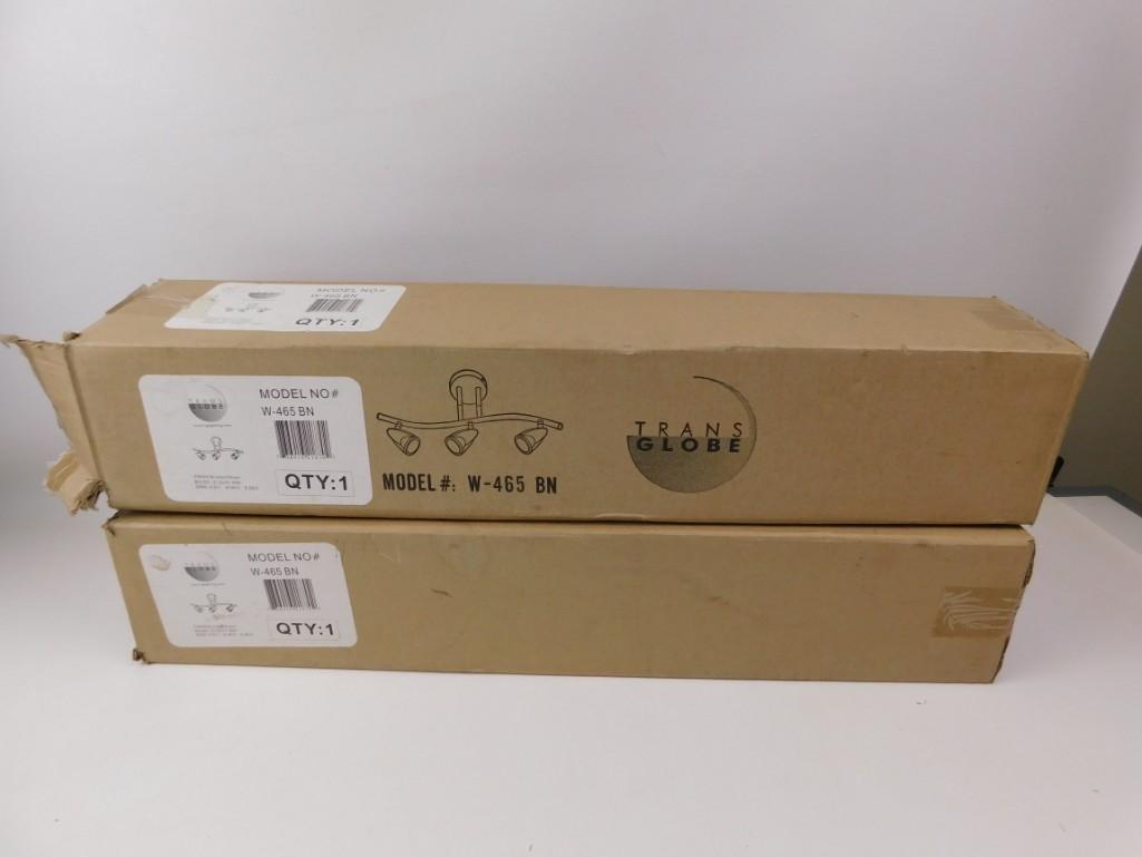 Lot of 2 Adjustable Ceiling Lights: Lot of 2 Adjustable Ceiling Lights Transglobe Model W-465 BN Brushed Nickel H 5.5" W 26 3/8" E 29 3/8"