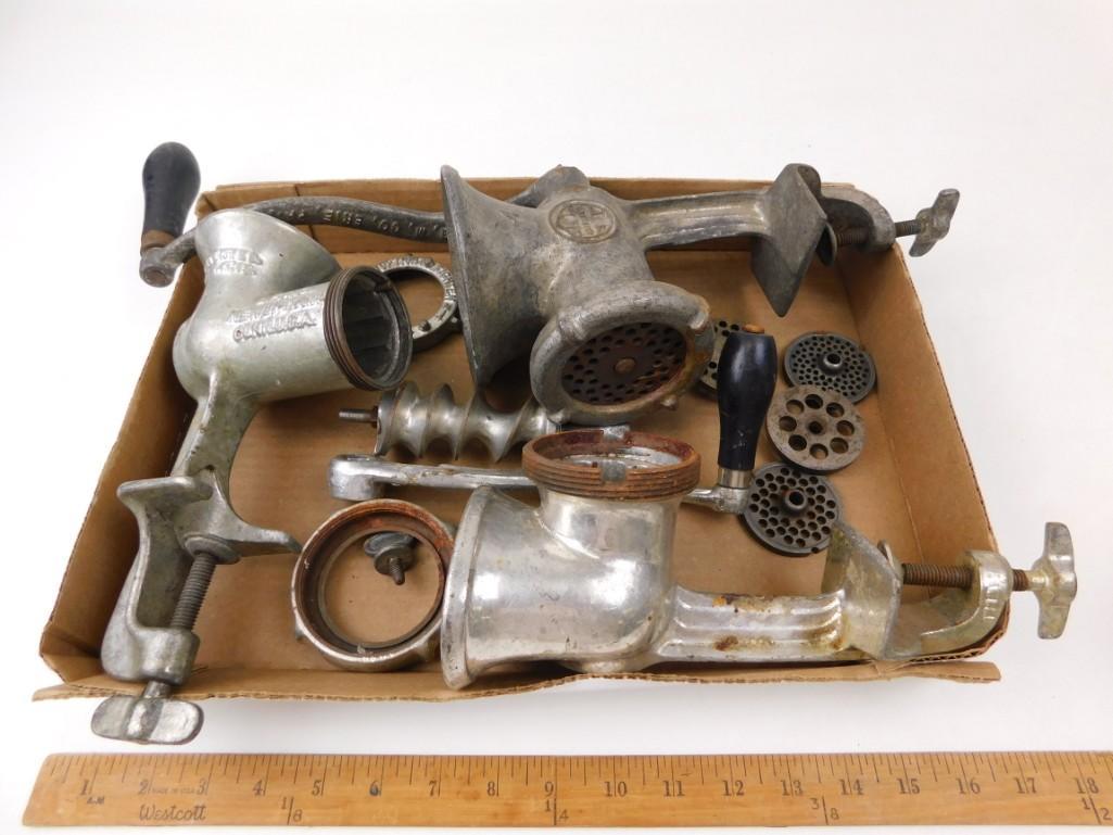 Lot of Vintage Meat Grinders: Lot of Vintage Meat Grinders