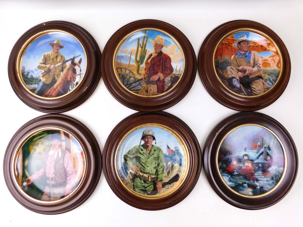 Lot of 6 Collector Plates incl John Wayne: Lot of 6 Collector Plates incl John Wayne Franklin Mint