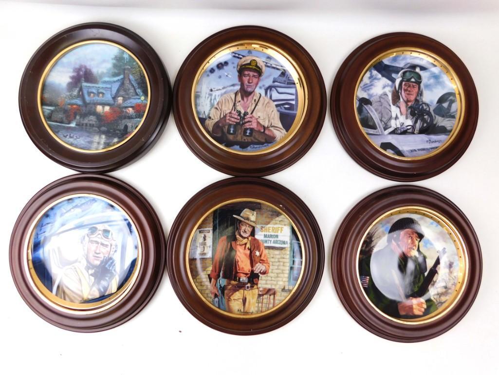 Lot of 6 Collector Plates incl John Wayne: Lot of 6 Collector Plates incl John Wayne Franklin Mint