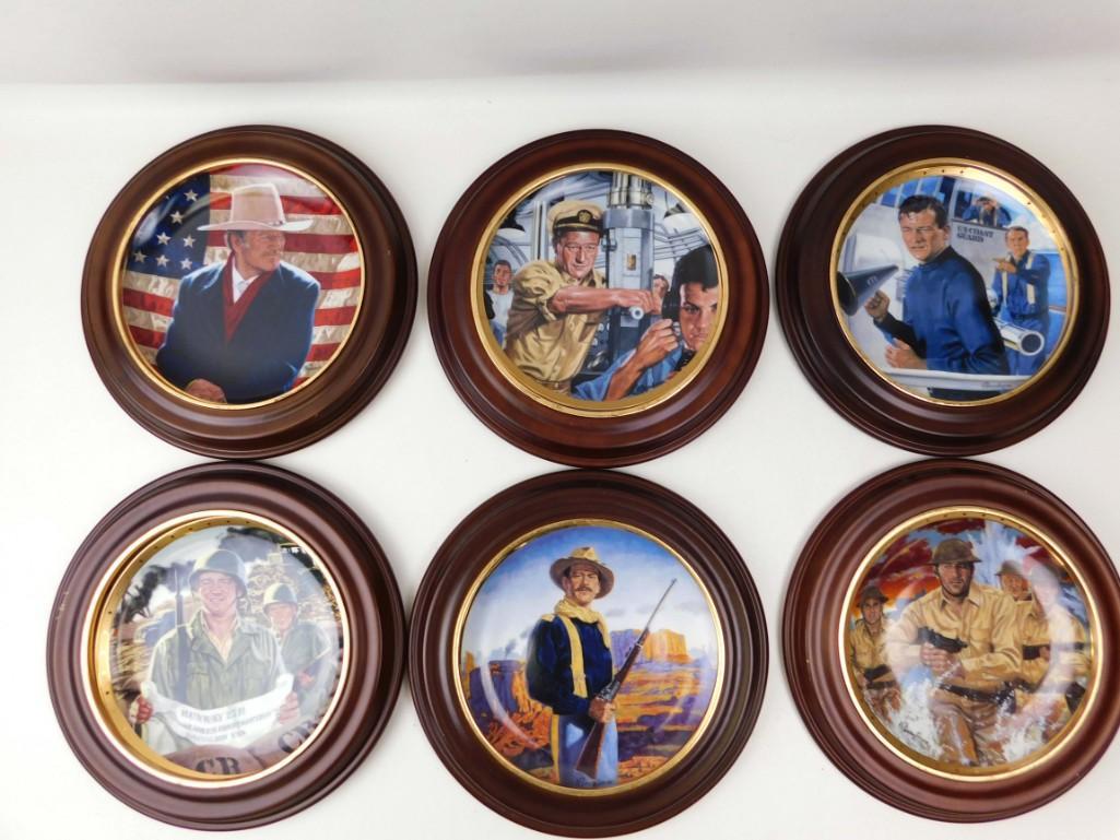 Lot of 6 John Wayne Collector Plates from the Franklin: Lot of 6 John Wayne Collector Plates from the Franklin Mint