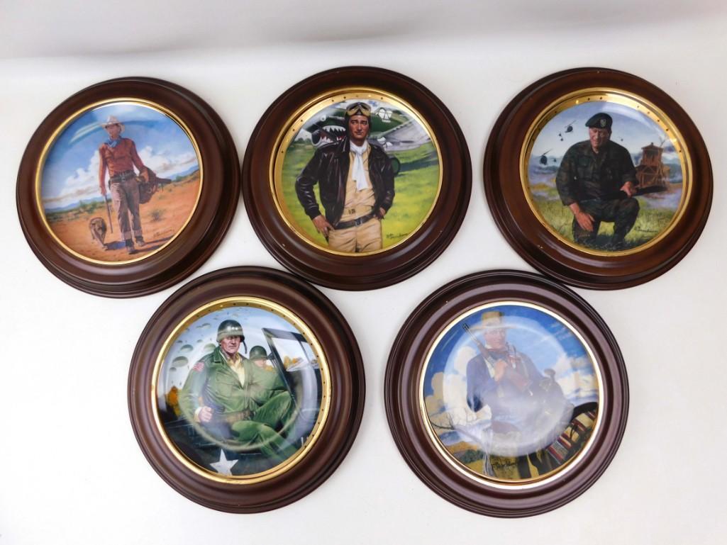 Lot of 5 John Wayne Collector Plates from the Franklin: Lot of 5 John Wayne Collector Plates from the Franklin Mint