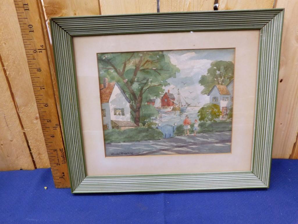 Framed and Matted Watercolor Signed Brian Truelove: Framed and Matted Watercolor Signed Brian Truelove