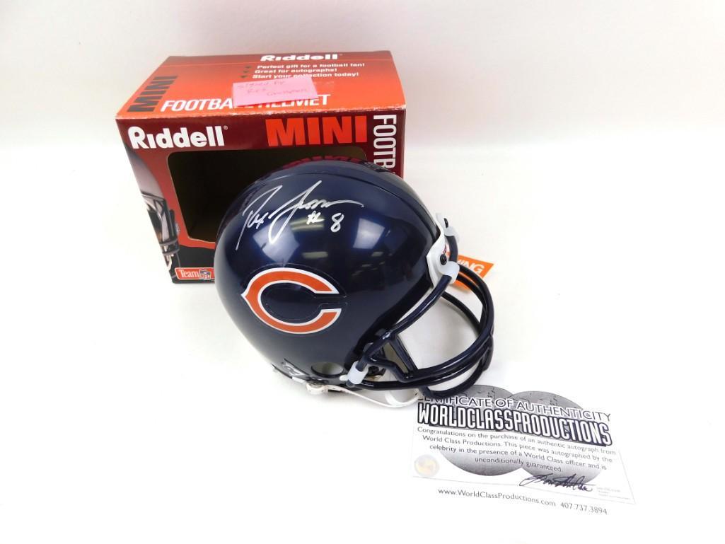 Mini Helmet Signed by Rex Grossman with COA: Riddell Mini Helmet Signed by Rex Grossman of the Chicago Bears with COA