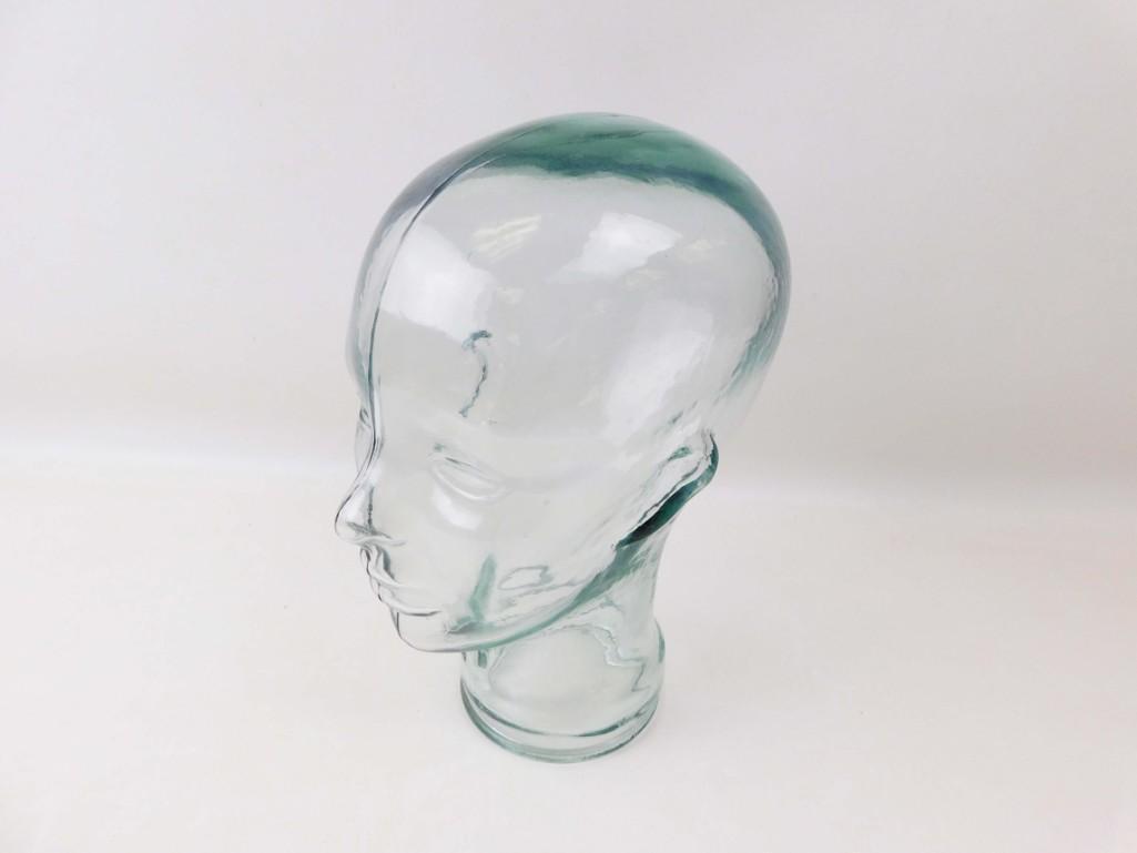 Glass Head Hat Stand Wig Prop Display (1 of 3)