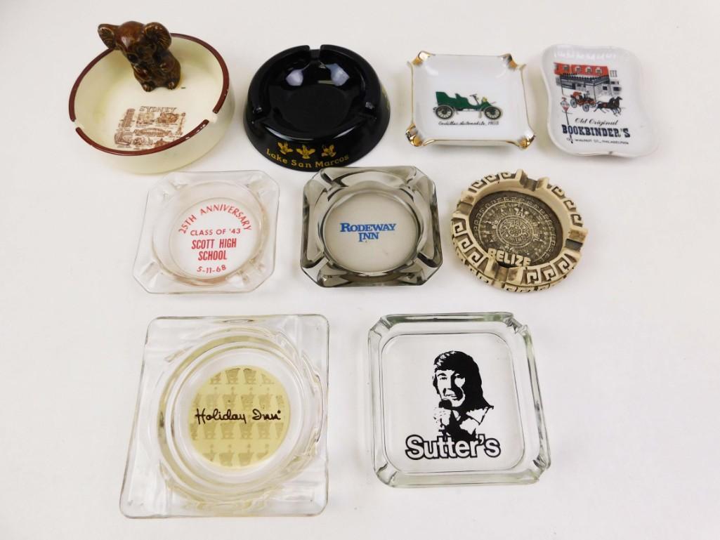 Lot of Vintage Advertising and Souvenir Ashtrays: Lot of Vintage Advertising and Souvenir Ashtrays