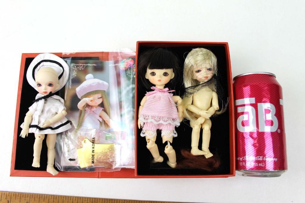 3 Japanese Dollfie Ball Jointed Dolls BJD w 3 Wigs (1 of 3)