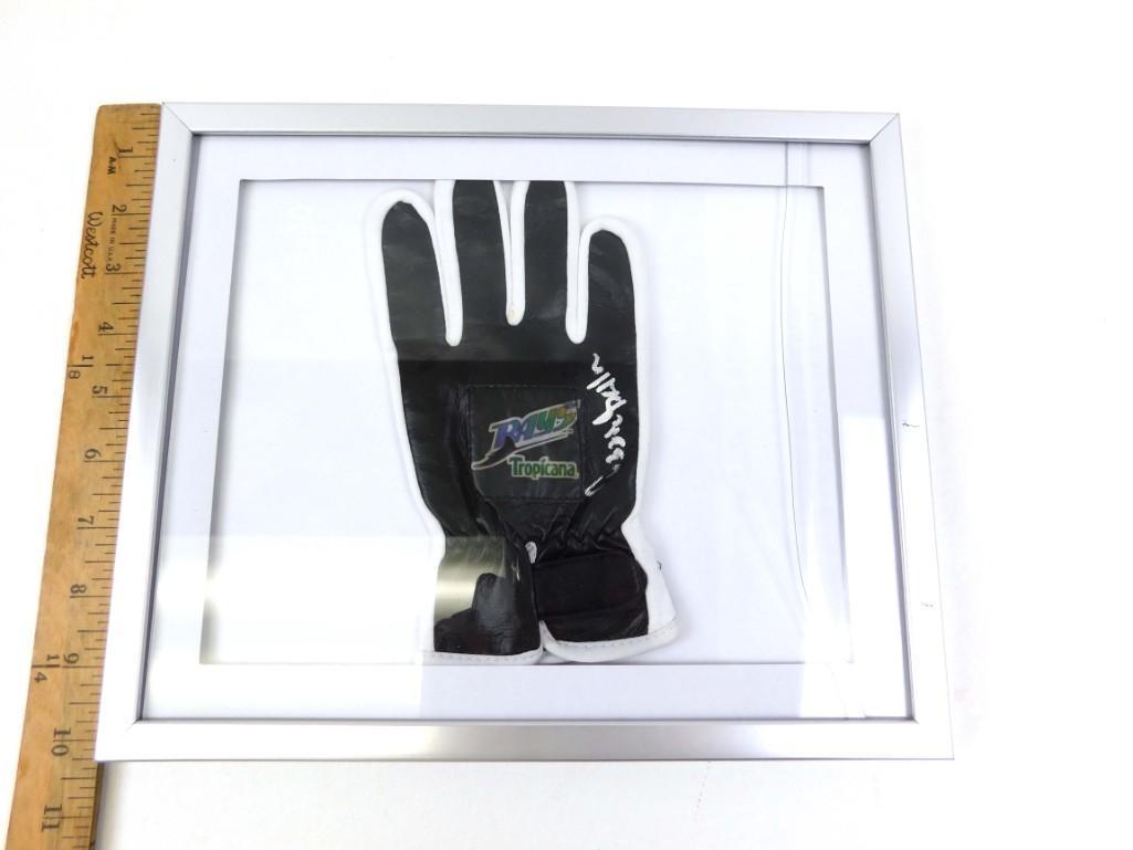 Framed Batting Glove Signed Ozzie Guillen NO COA: Framed Batting Glove Signed Ozzie Guillen NO Certificate of Authenticity