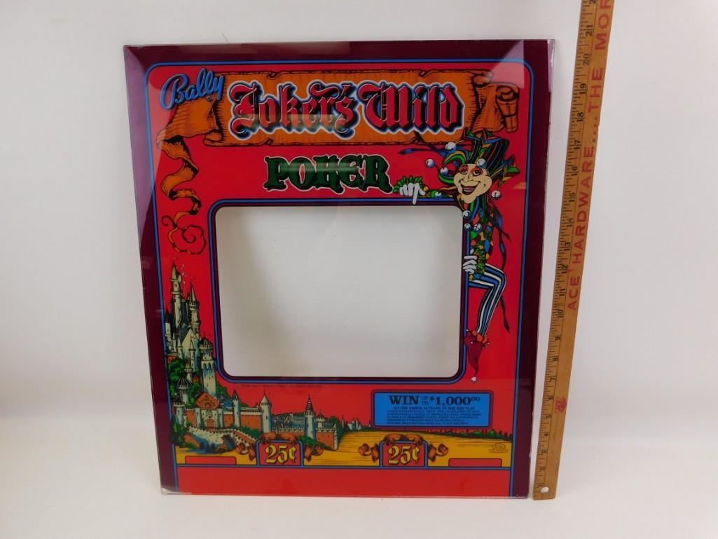 Video Poker Glass Cover Bally Joker's Wild Poker (1 of 2)