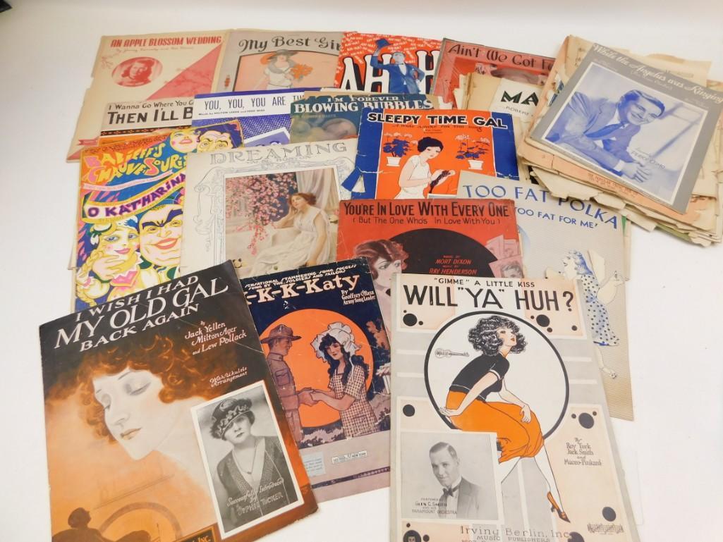 Lot of Vintage Sheet Music: Lot of Vintage Sheet Music Condition: rough, missing pages