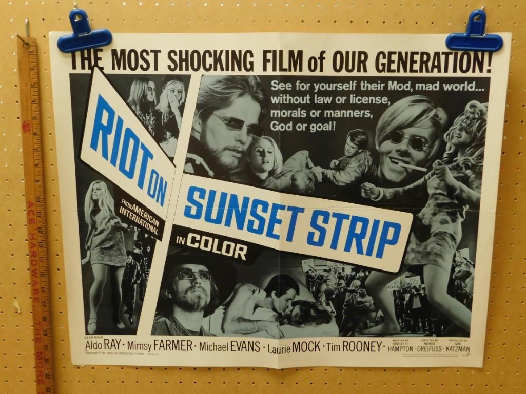 Vintage " Riot on Sunset Strip " Movie Poster: Vintage " Riot on Sunset Strip " Movie Poster Condition: creased down the middle