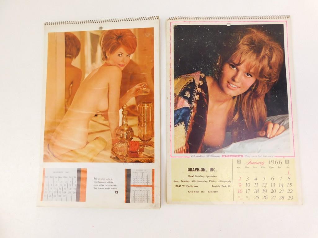 Lot of 2 Playboy Pin Up Calendars from 1963 and 1966 (1 of 2)