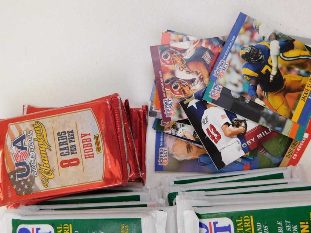 22 Packs of 1990 NFL Pro Set and 5 Packs USA Baseball (1 of 4)
