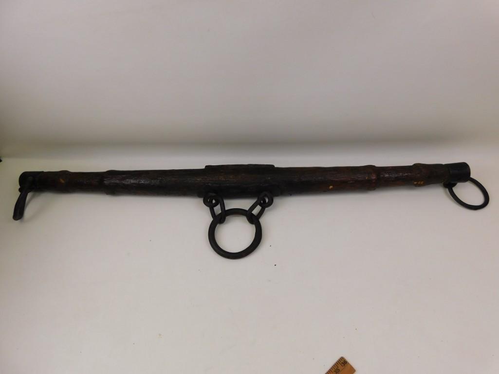 Large Ox Yolk Wood and Cast Iron: Large Ox Yolk Wood and Cast Iron This looks finished and would look good hanging up on your wall.