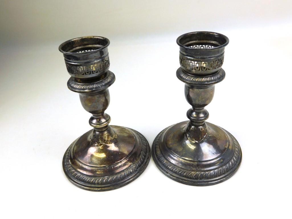Pair of Vintage Sterling Silver Candlestick Holders (1 of 3)