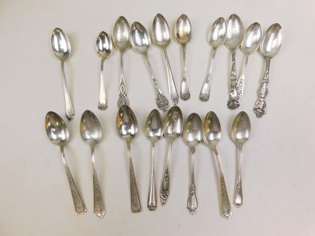 Lot of 18 Sterling Silver Spoons (1 of 3)