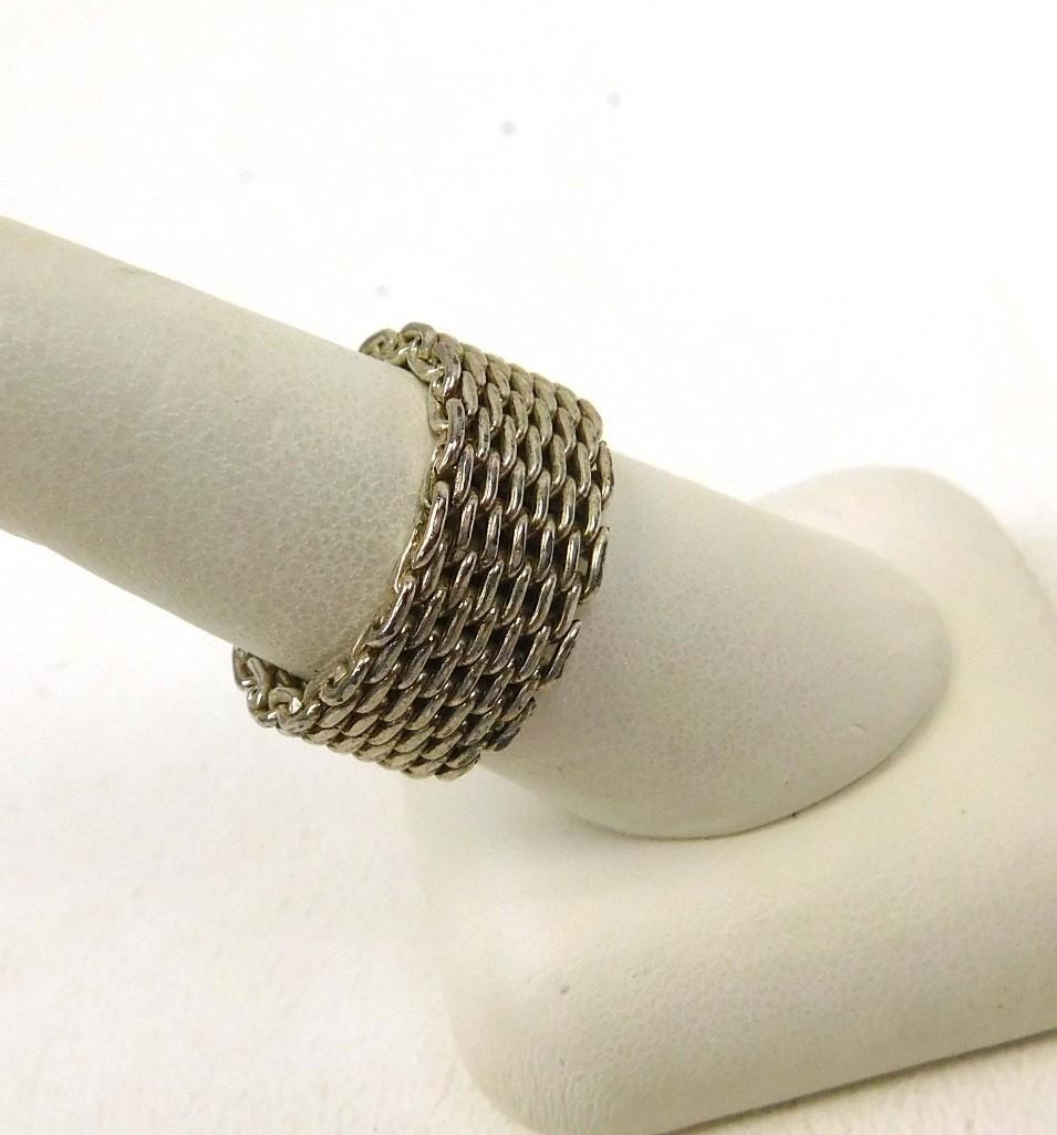 Tiffany & Co. Sterling Silver Somerset Mesh Ring: Tiffany & Co. Sterling Silver Somerset Mesh Ring
