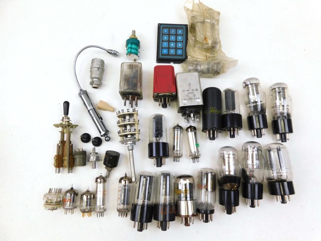 Lot of Vacuum Tubes for Vintage Radios or TVs and Other: Lot of Vacuum Tubes for Vintage Radios or TVs and Other Electronic Parts