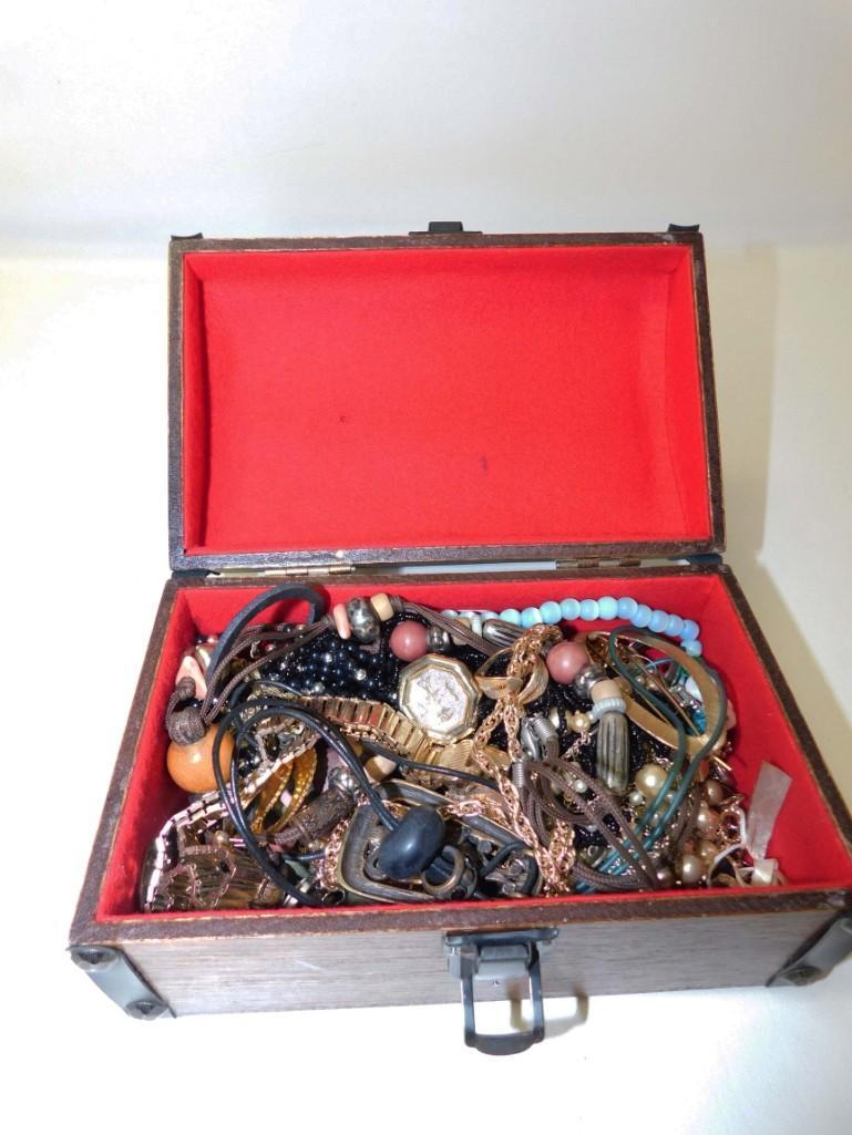 Jewelry Box Filled with Costume Jewelry: Jewelry Box Filled with Costume Jewelry