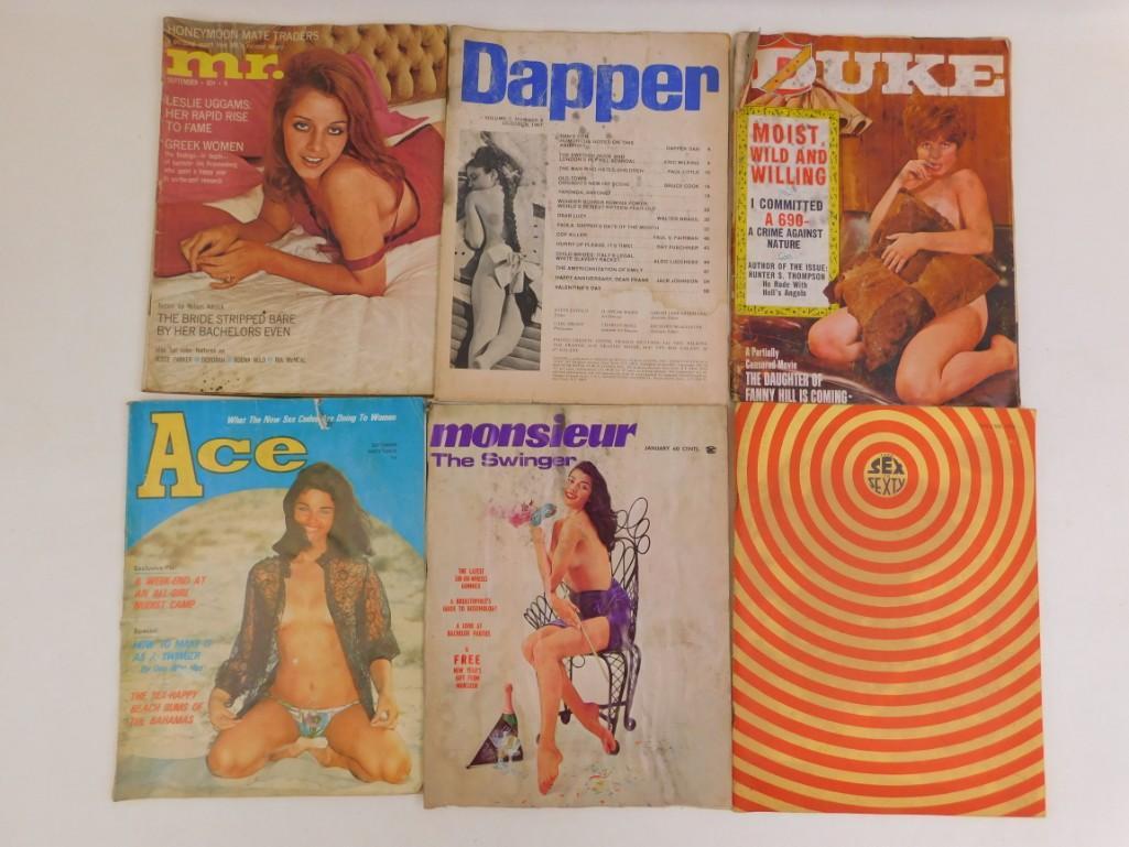 Lot of Vintage Adult Magazines: Lot of Vintage Adult Magazines Includes Mr. Dapper Duke Ace Monsieur the Swinger. Also includes the Adult Comic Sex to Sexty Volume 1 These appear to be from the 1960's