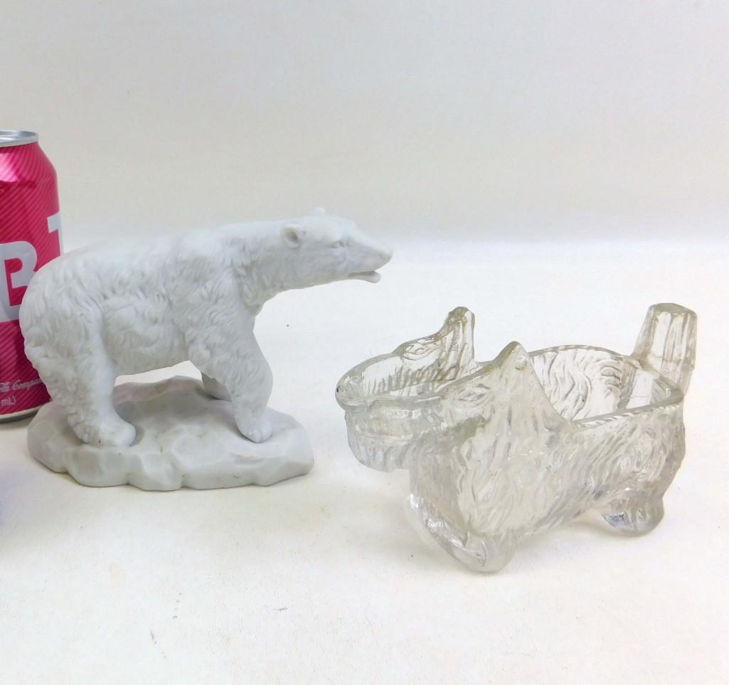 Vintage Dog Creamer and a Polar Bear: Vintage Scotty Dog Creamer and a Polar Bear Figurine
