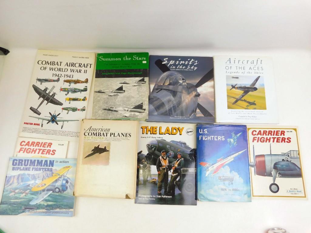 Lot of Airplane Books #15: Includes US Fighters, American Combat Planes , Combat Aircraft of World War II , Spirits in the Sky , Summon the Stars , etc
