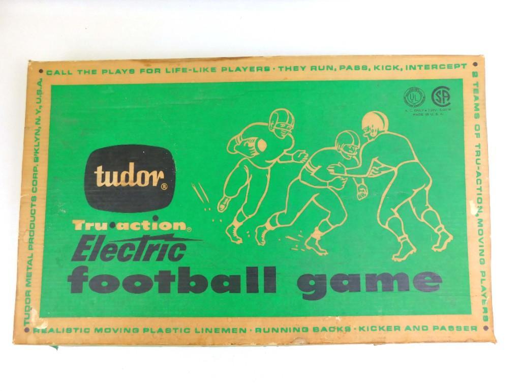 Vintage Tudor Tru Action Electric Football Game in: Vintage Tudor Tru Action Electric Football Game in Original Box Condition: Untested and not checked for completeness