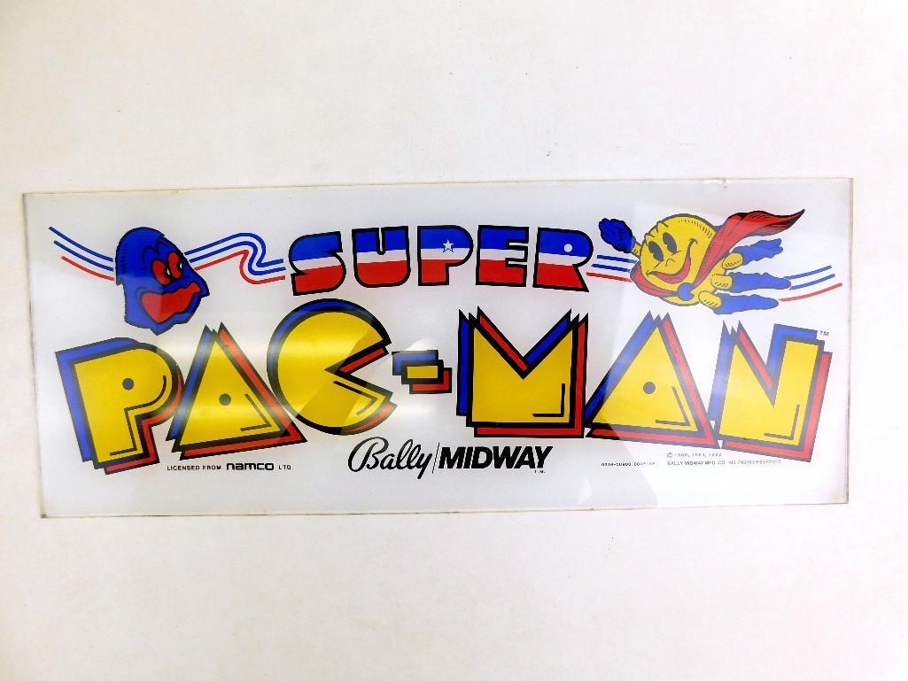 SUPER PAC-MAN Arcade Machine MARQUEE - 1/4" LEXAN: SUPER PAC-MAN Arcade Machine MARQUEE - 1/4" LEXAN