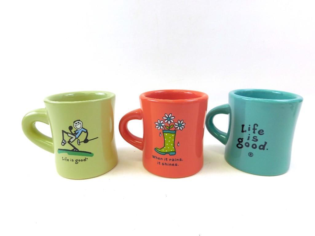 Lot of 3 Life is Good Mugs: Lot of 3 Life is Good Mugs or Cups