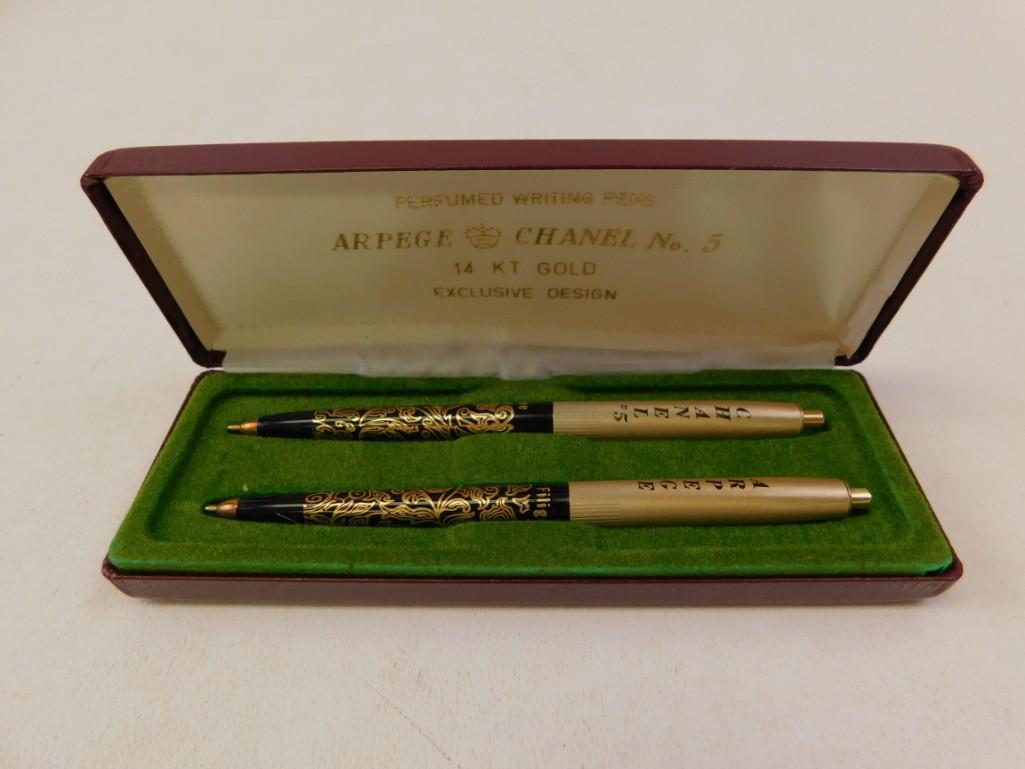 Set of Arpege Chanel No. 5 Perfumed writing Pens: Set of Arpege Chanel No. 5 Perfumed writing Pens